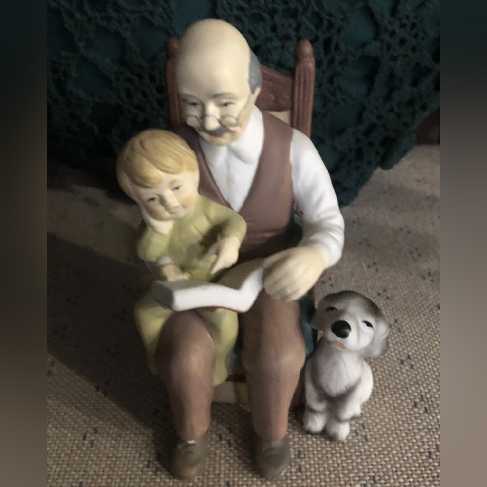 Ceramic Figurine “Man and Child Reading”